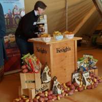 Keoghs Irish Potato crisps set up their stall inside the Tipi at the Odaios Food Fair